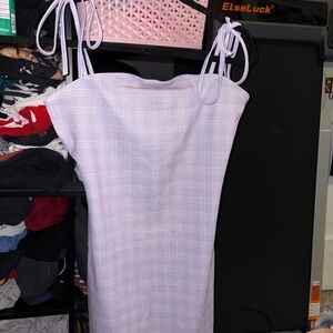 SHEIN Lavender Checkered Dress